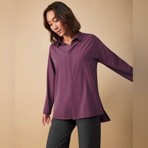 A DAY Something Cool Plum Button Up in Limited Edition Plum Size Large